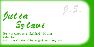 julia szlavi business card