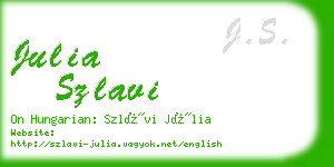 julia szlavi business card